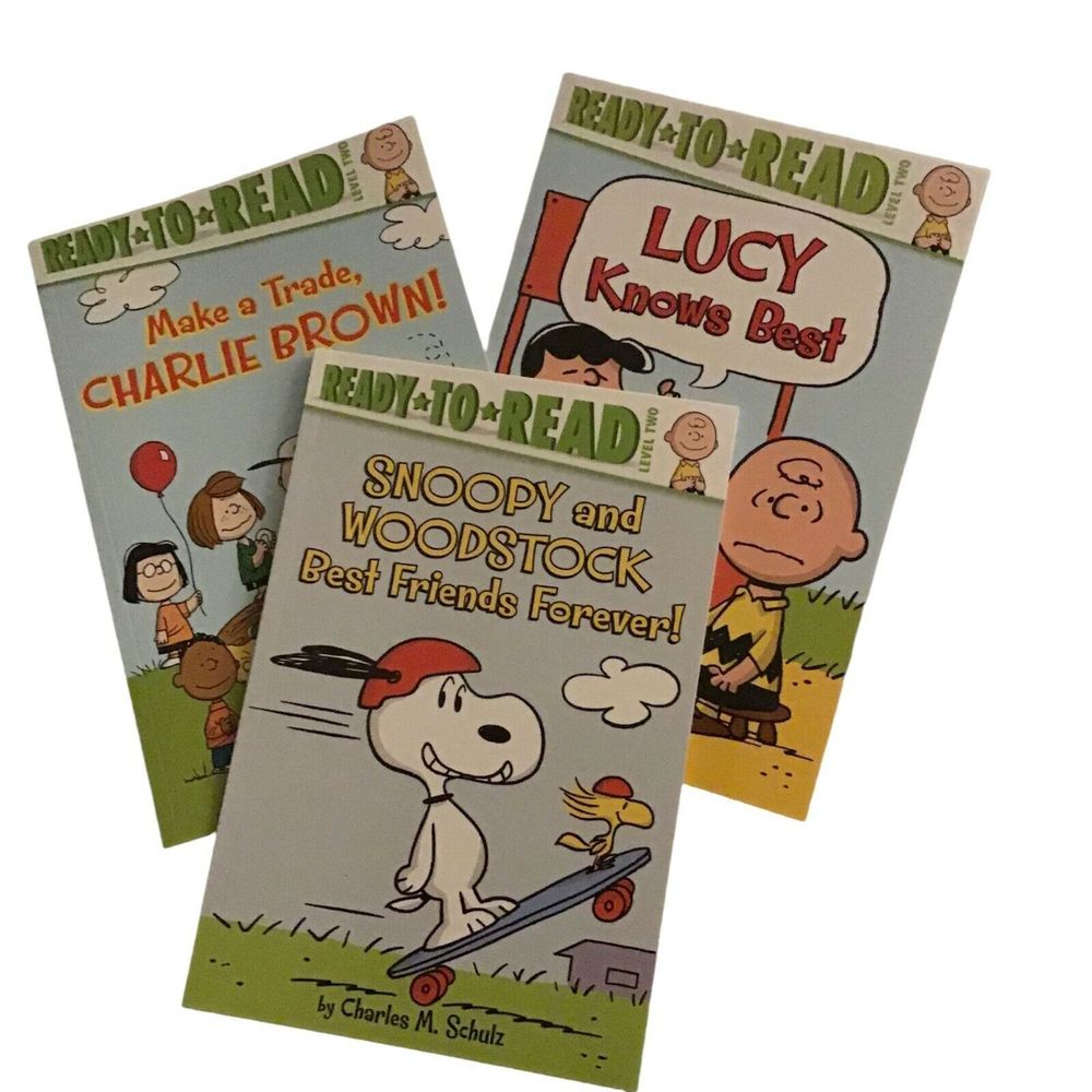 Peanuts Snoopy Charlie Brown Ready To Read Level 2 - 3 Book Set